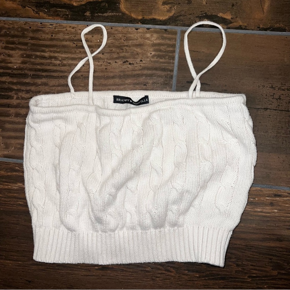 Brandy Melville Cream Cable Knit Camisole